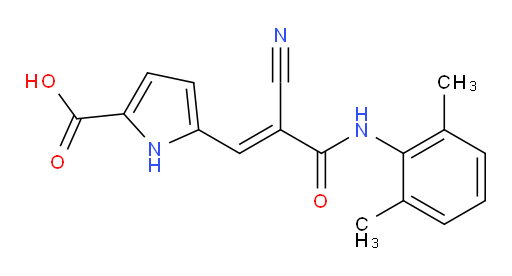 (E)-5-(2-cyano-3-((2,6-dimethylphenyl)amino)-3-oxoprop-1-en-1-yl)-1H-pyrrole-2-carboxylic acid