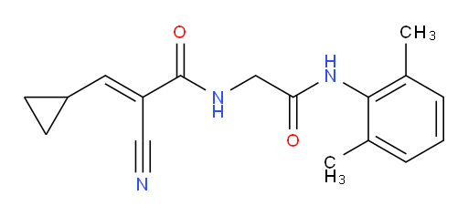(E)-2-cyano-3-cyclopropyl-N-(2-((2,6-dimethylphenyl)amino)-2-oxoethyl)acrylamide