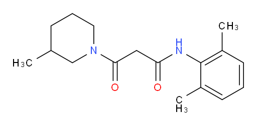 N-(2,6-dimethylphenyl)-3-(3-methylpiperidin-1-yl)-3-oxopropanamide