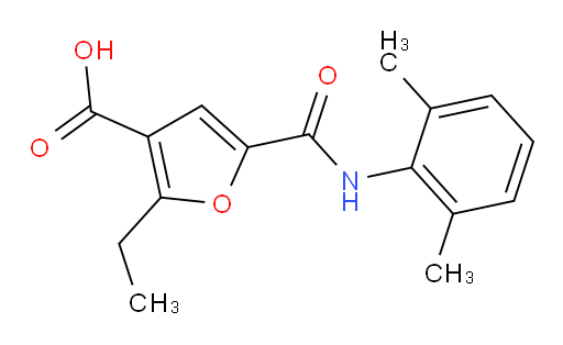 5-((2,6-dimethylphenyl)carbamoyl)-2-ethylfuran-3-carboxylic acid