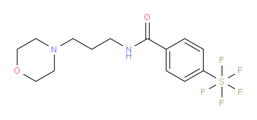 4-(pentafluoromercapto)-N-(3-morpholinopropyl)benzamide