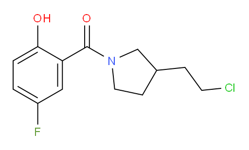 (3-(2-chloroethyl)pyrrolidin-1-yl)(5-fluoro-2-hydroxyphenyl)methanone