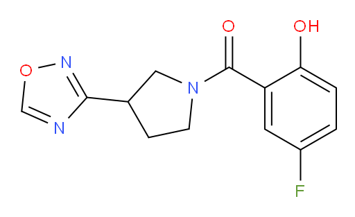 (3-(1,2,4-oxadiazol-3-yl)pyrrolidin-1-yl)(5-fluoro-2-hydroxyphenyl)methanone