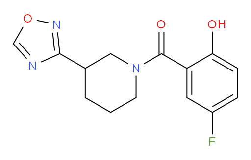 (3-(1,2,4-oxadiazol-3-yl)piperidin-1-yl)(5-fluoro-2-hydroxyphenyl)methanone