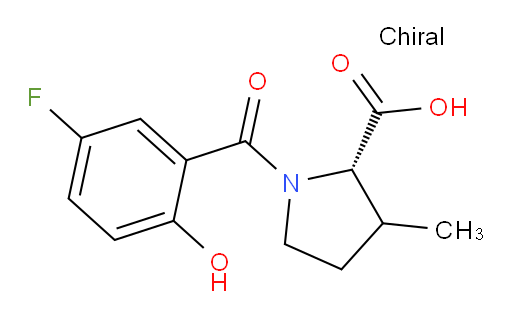 (2S)-1-(5-fluoro-2-hydroxybenzoyl)-3-methylpyrrolidine-2-carboxylic acid