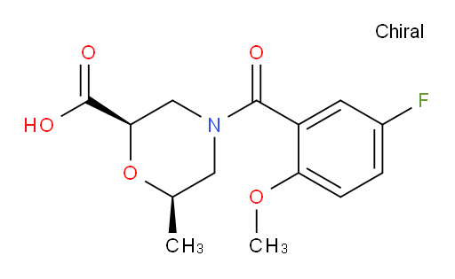(2R,6R)-4-(5-fluoro-2-methoxybenzoyl)-6-methylmorpholine-2-carboxylic acid