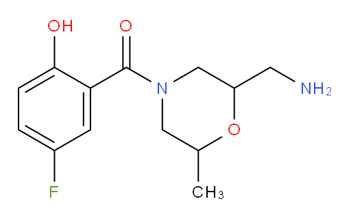 (2-(aminomethyl)-6-methylmorpholino)(5-fluoro-2-hydroxyphenyl)methanone
