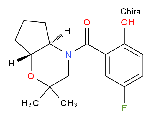 ((4aR,7aR)-2,2-dimethylhexahydrocyclopenta[b][1,4]oxazin-4(4aH)-yl)(5-fluoro-2-hydroxyphenyl)methanone