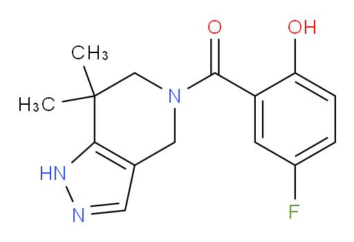 (7,7-dimethyl-6,7-dihydro-1H-pyrazolo[4,3-c]pyridin-5(4H)-yl)(5-fluoro-2-hydroxyphenyl)methanone