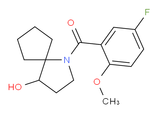 (5-fluoro-2-methoxyphenyl)(4-hydroxy-1-azaspiro[4.4]nonan-1-yl)methanone