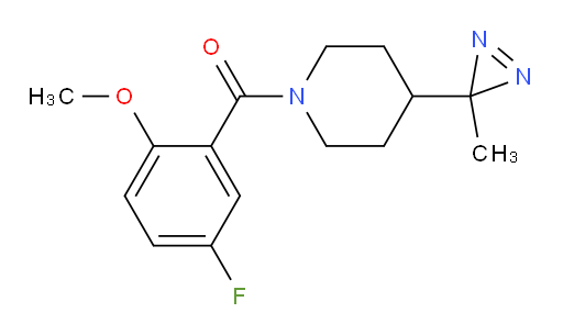 (5-fluoro-2-methoxyphenyl)(4-(3-methyl-3H-diazirin-3-yl)piperidin-1-yl)methanone