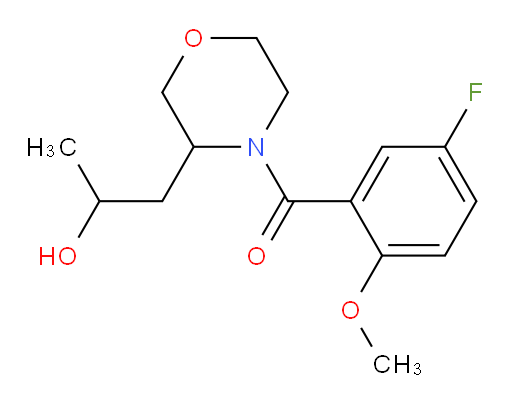 (5-fluoro-2-methoxyphenyl)(3-(2-hydroxypropyl)morpholino)methanone