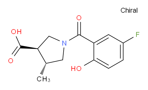 (3R,4R)-1-(5-fluoro-2-hydroxybenzoyl)-4-methylpyrrolidine-3-carboxylic acid