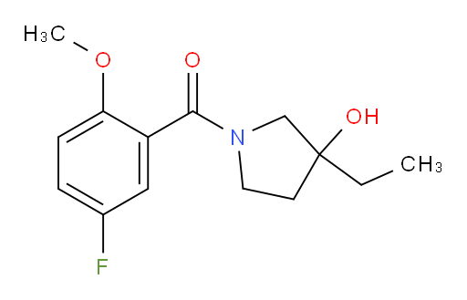 (3-ethyl-3-hydroxypyrrolidin-1-yl)(5-fluoro-2-methoxyphenyl)methanone