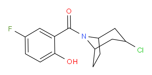 (3-chloro-8-azabicyclo[3.2.1]octan-8-yl)(5-fluoro-2-hydroxyphenyl)methanone
