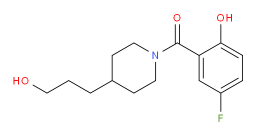 (5-fluoro-2-hydroxyphenyl)(4-(3-hydroxypropyl)piperidin-1-yl)methanone