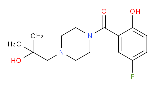 (5-fluoro-2-hydroxyphenyl)(4-(2-hydroxy-2-methylpropyl)piperazin-1-yl)methanone