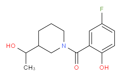 (5-fluoro-2-hydroxyphenyl)(3-(1-hydroxyethyl)piperidin-1-yl)methanone