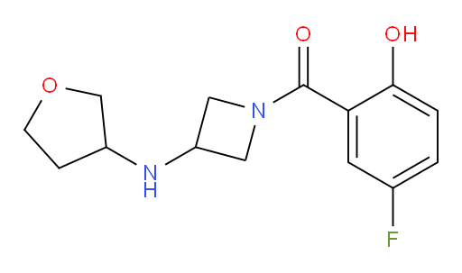 (5-fluoro-2-hydroxyphenyl)(3-((tetrahydrofuran-3-yl)amino)azetidin-1-yl)methanone