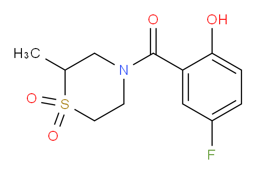 (5-fluoro-2-hydroxyphenyl)(2-methyl-1,1-dioxidothiomorpholino)methanone