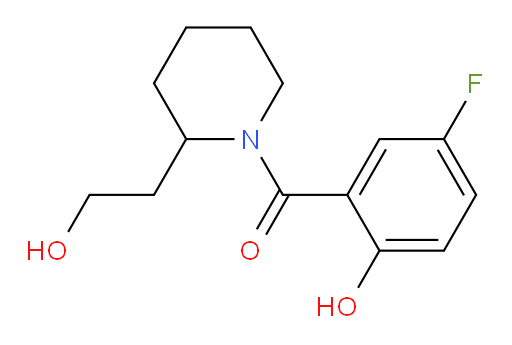 (5-fluoro-2-hydroxyphenyl)(2-(2-hydroxyethyl)piperidin-1-yl)methanone