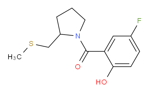 (5-fluoro-2-hydroxyphenyl)(2-((methylthio)methyl)pyrrolidin-1-yl)methanone