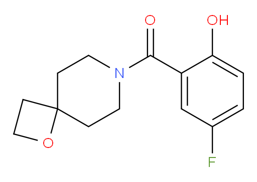 (5-fluoro-2-hydroxyphenyl)(1-oxa-7-azaspiro[3.5]nonan-7-yl)methanone