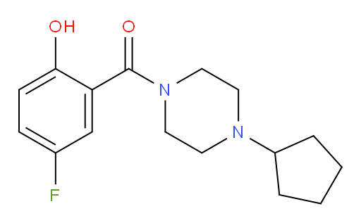 (4-cyclopentylpiperazin-1-yl)(5-fluoro-2-hydroxyphenyl)methanone