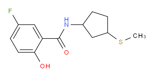 5-fluoro-2-hydroxy-N-(3-(methylthio)cyclopentyl)benzamide