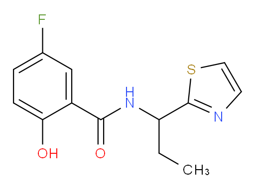 5-fluoro-2-hydroxy-N-(1-(thiazol-2-yl)propyl)benzamide
