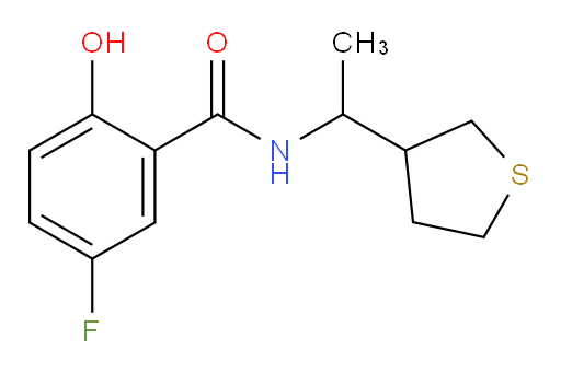 5-fluoro-2-hydroxy-N-(1-(tetrahydrothiophen-3-yl)ethyl)benzamide