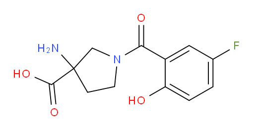3-amino-1-(5-fluoro-2-hydroxybenzoyl)pyrrolidine-3-carboxylic acid