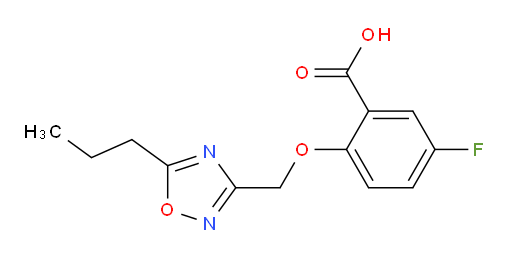 5-fluoro-2-((5-propyl-1,2,4-oxadiazol-3-yl)methoxy)benzoic acid