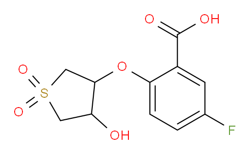 5-fluoro-2-((4-hydroxy-1,1-dioxidotetrahydrothiophen-3-yl)oxy)benzoic acid