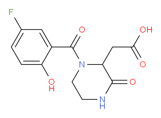 2-(1-(5-fluoro-2-hydroxybenzoyl)-3-oxopiperazin-2-yl)acetic acid