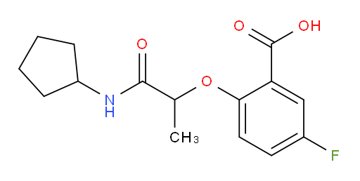 2-((1-(cyclopentylamino)-1-oxopropan-2-yl)oxy)-5-fluorobenzoic acid