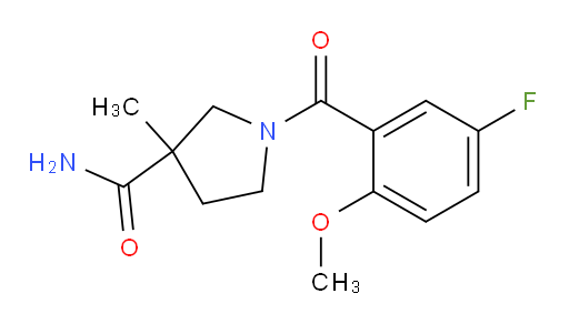 1-(5-fluoro-2-methoxybenzoyl)-3-methylpyrrolidine-3-carboxamide