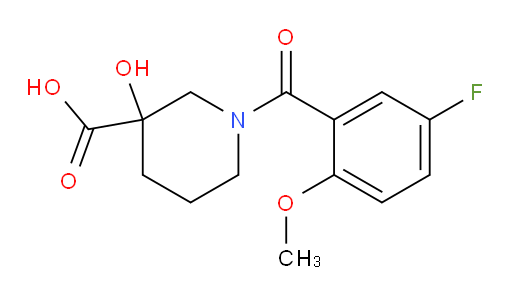 1-(5-fluoro-2-methoxybenzoyl)-3-hydroxypiperidine-3-carboxylic acid