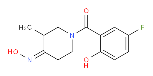 (Z)-(5-fluoro-2-hydroxyphenyl)(4-(hydroxyimino)-3-methylpiperidin-1-yl)methanone