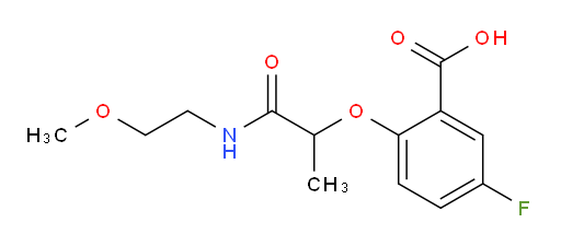 5-fluoro-2-((1-((2-methoxyethyl)amino)-1-oxopropan-2-yl)oxy)benzoic acid