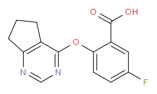 2-((6,7-dihydro-5H-cyclopenta[d]pyrimidin-4-yl)oxy)-5-fluorobenzoic acid