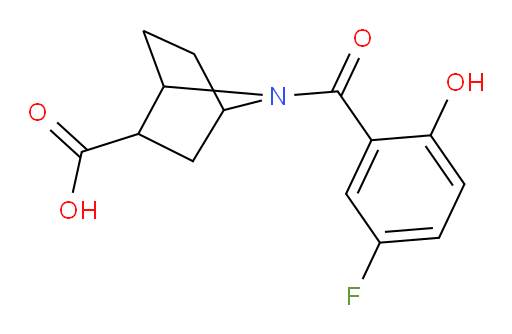 7-(5-fluoro-2-hydroxybenzoyl)-7-azabicyclo[2.2.1]heptane-2-carboxylic acid