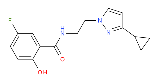 N-(2-(3-cyclopropyl-1H-pyrazol-1-yl)ethyl)-5-fluoro-2-hydroxybenzamide