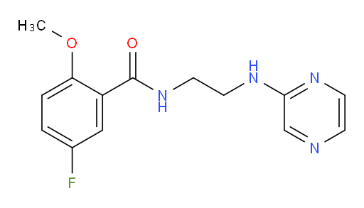 5-fluoro-2-methoxy-N-(2-(pyrazin-2-ylamino)ethyl)benzamide