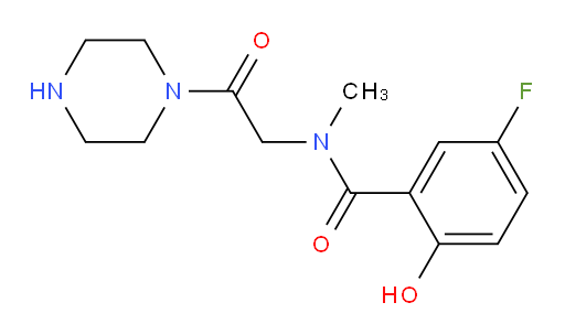 5-fluoro-2-hydroxy-N-methyl-N-(2-oxo-2-(piperazin-1-yl)ethyl)benzamide