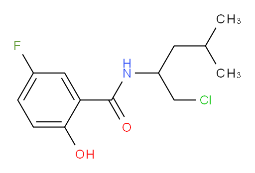 N-(1-chloro-4-methylpentan-2-yl)-5-fluoro-2-hydroxybenzamide