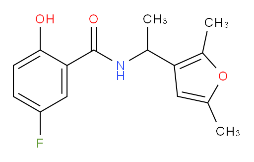N-(1-(2,5-dimethylfuran-3-yl)ethyl)-5-fluoro-2-hydroxybenzamide