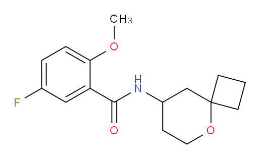 5-fluoro-2-methoxy-N-(5-oxaspiro[3.5]nonan-8-yl)benzamide