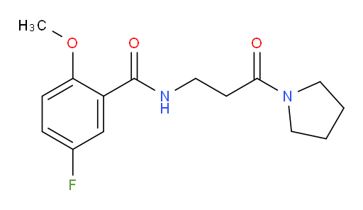 5-fluoro-2-methoxy-N-(3-oxo-3-(pyrrolidin-1-yl)propyl)benzamide