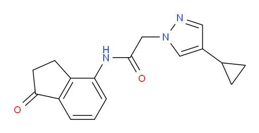 2-(4-cyclopropyl-1H-pyrazol-1-yl)-N-(1-oxo-2,3-dihydro-1H-inden-4-yl)acetamide